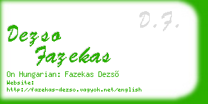 dezso fazekas business card